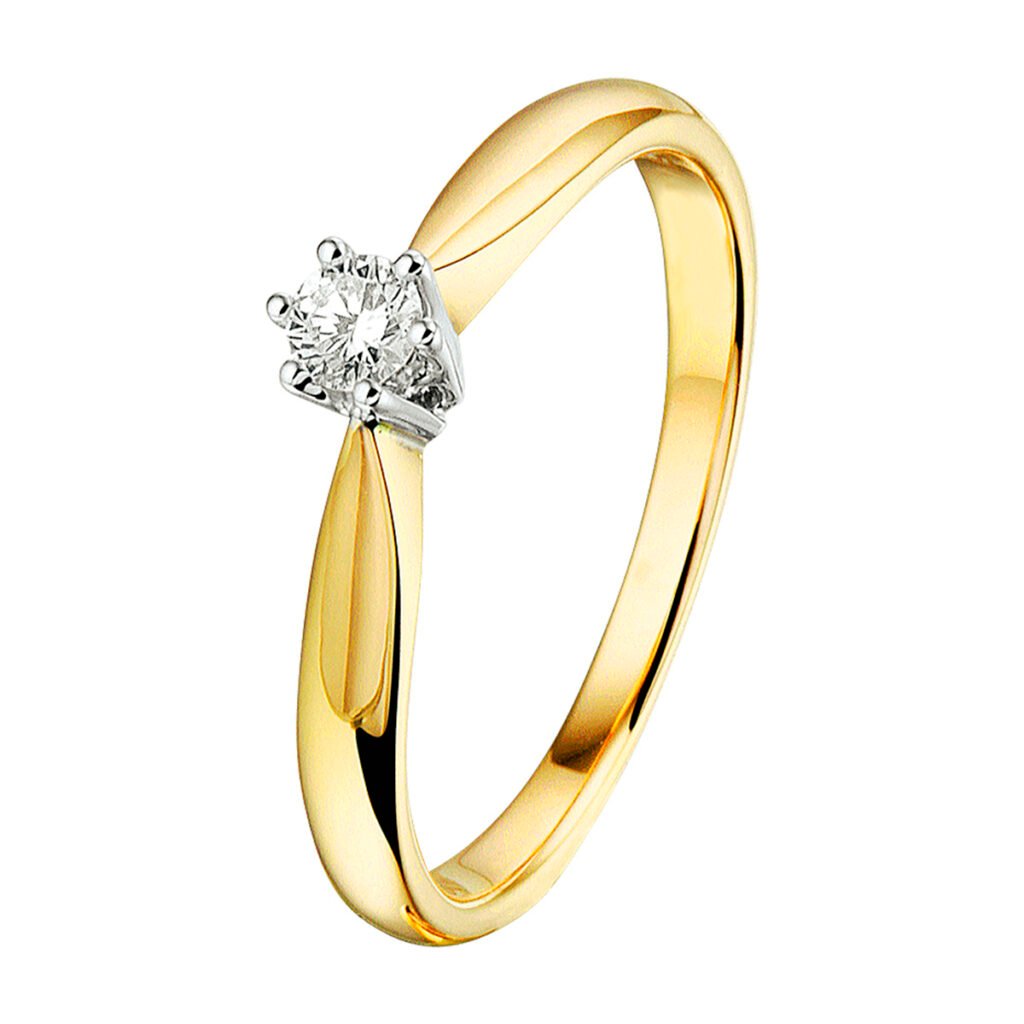 ring diamant 0.10ct h si