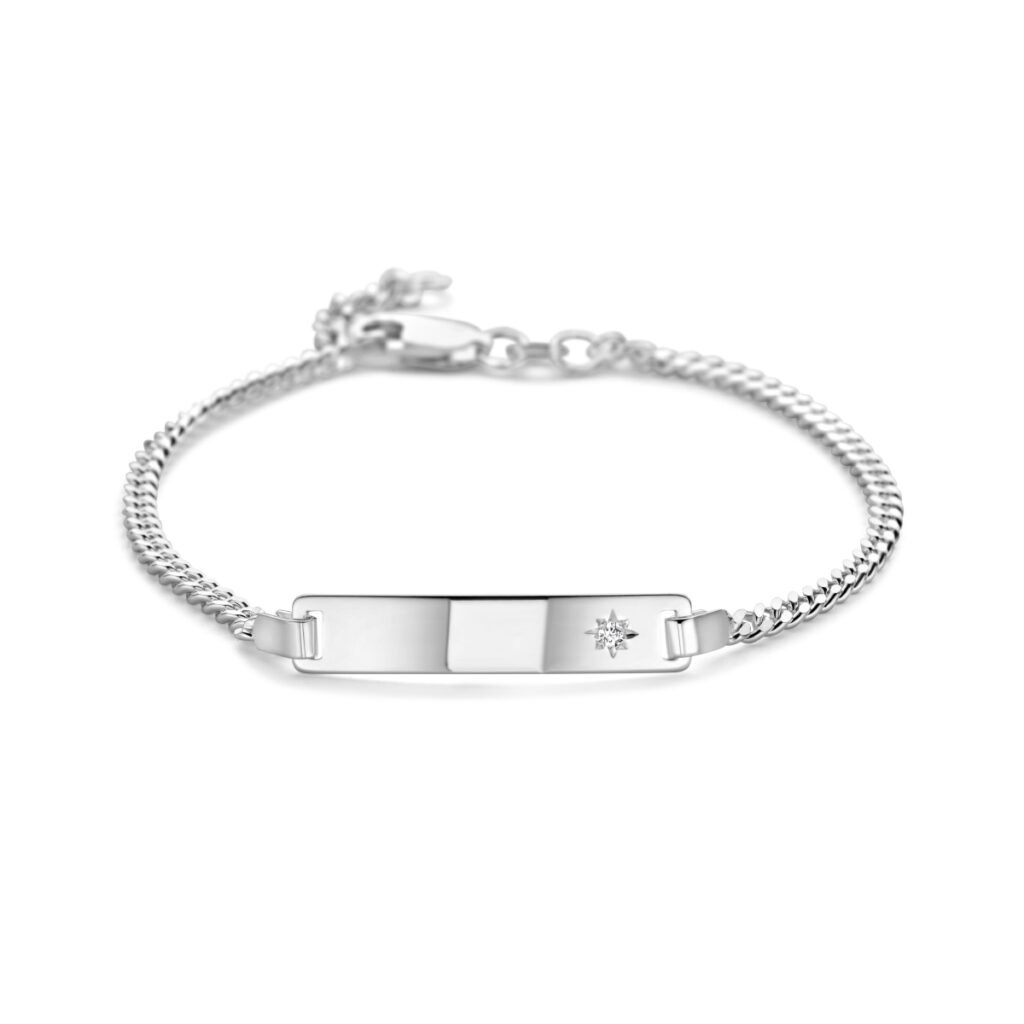 graveerarmband gourmette 4-zijdes geslepen zirkonia plaat 5,0 mm