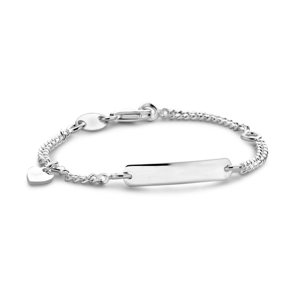 graveerarmband hart gourmette 4-zijdes geslepen plaat 4,0 mm