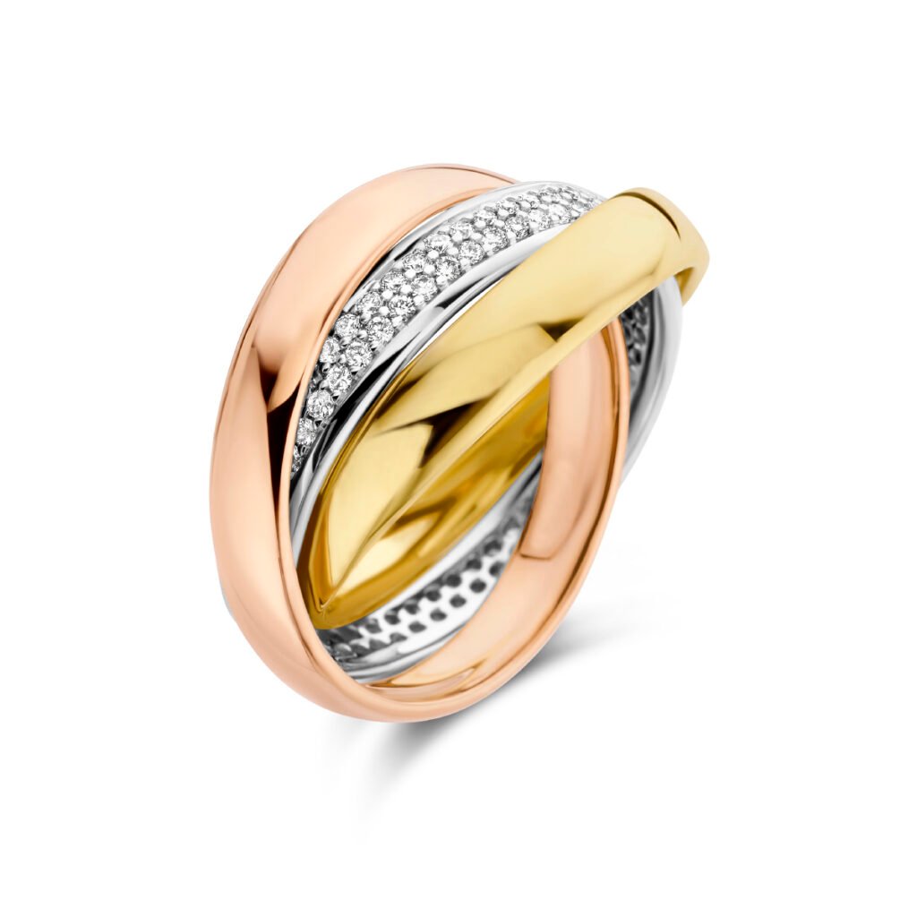 trinity ringen diamant 0.50ct h si tricolor