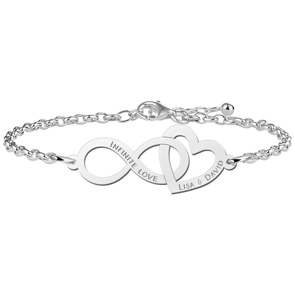 Kerst Sieraden | Zilveren Armband met Infinity en Hartje