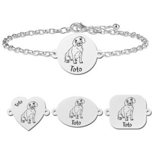 Beagle armband met naam zilver - Names4ever