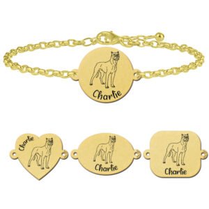 Dieren armband met gravure Dogo Argentino Gold - Names4ever