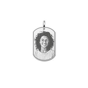 Names4ever Dog Tag Fotogravure Hanger van Zilver