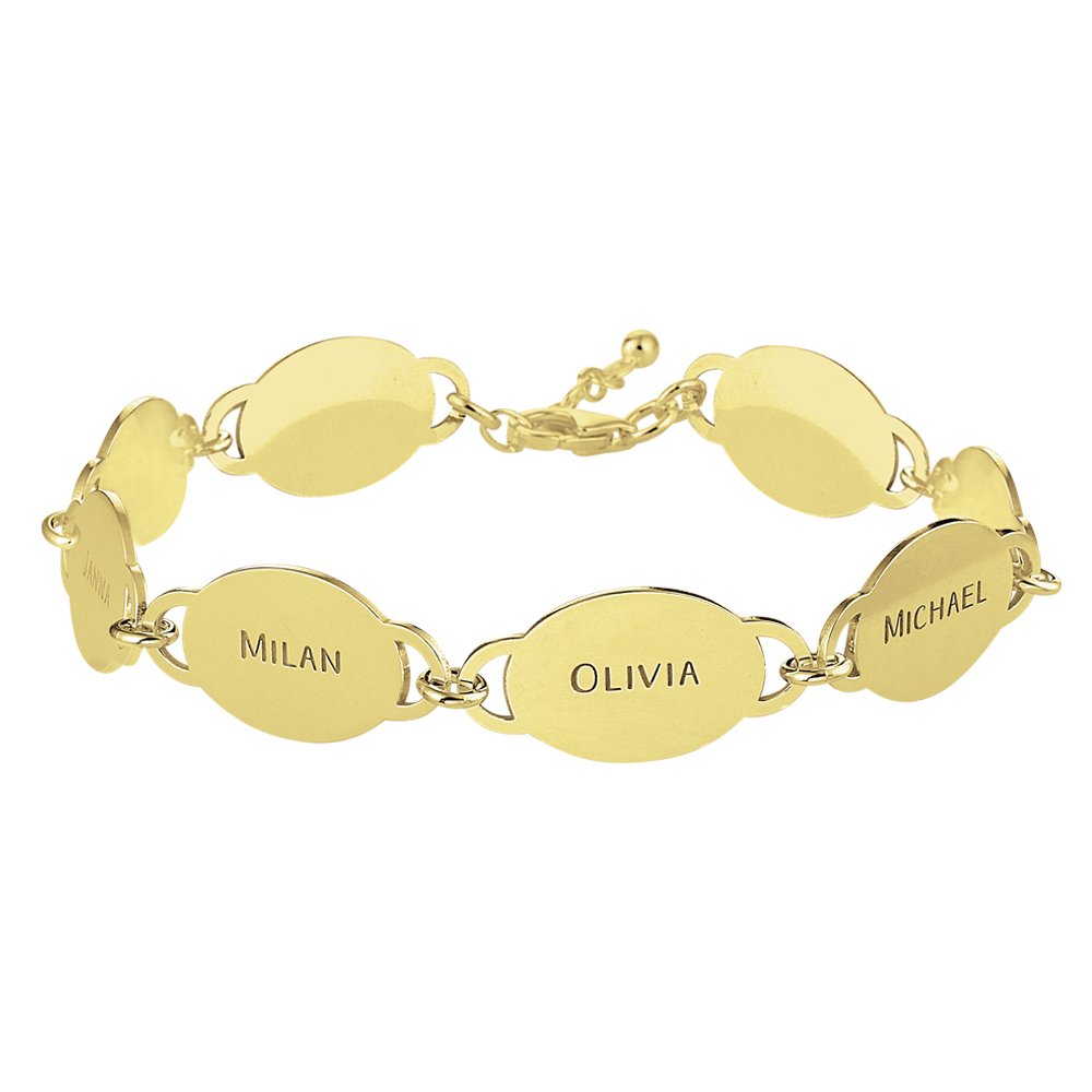 Names4ever Gouden Armband met Acht Rondjes met Naam GNA69