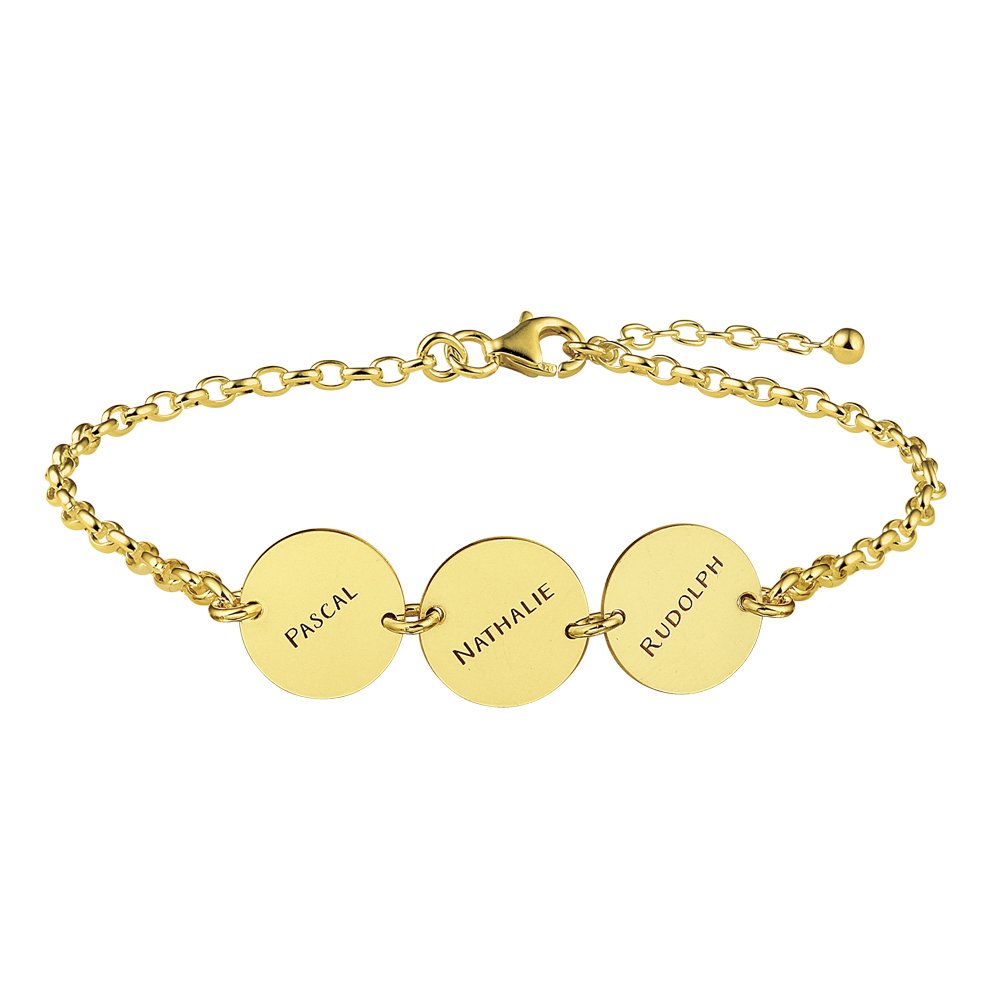 Moederdag Sieraad | Names4ever Gouden Armband met Drie Rondjes GNA66