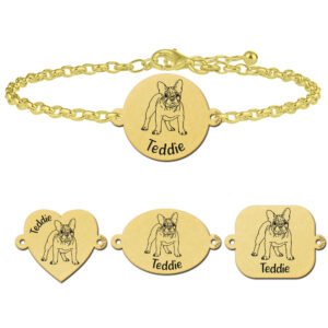 Gouden armband Franse Bulldog - Names4ever