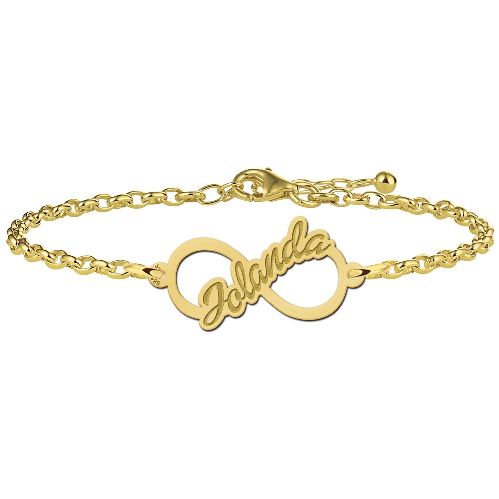 Johanna Armband van Goud met Infinity Naamhanger > Names4ever