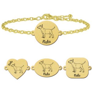 Gouden armband met hond Bull Terrier - Names4ever