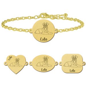 Gouden armband met honden gravure Miniatuur Schnauzer - Names4ever