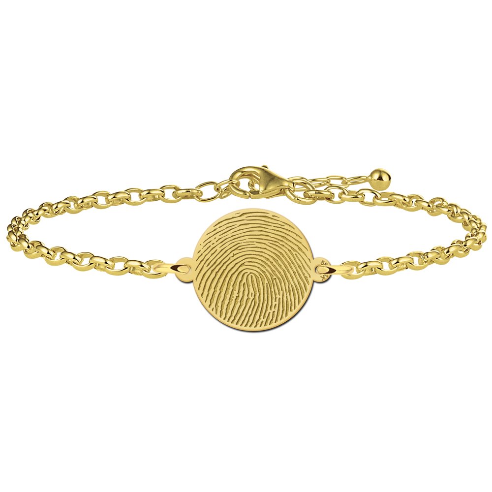 Gouden armband met vingerafdruk rondje - Names4ever