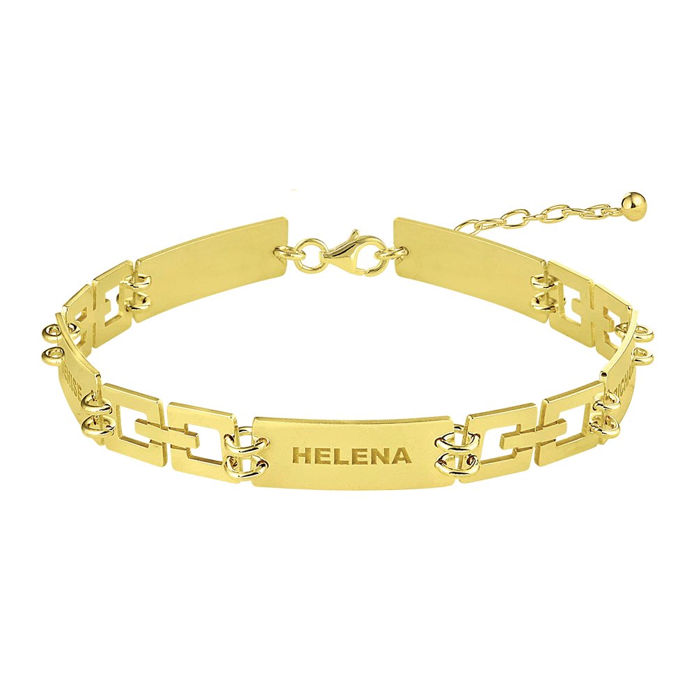 Names4ever Gouden Dames Armband met Graveerplaatjes GNA57