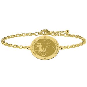 Gouden Armband met Ovaalvormige Boogschutter Sterrenbeeld Naamhanger > Names4ever