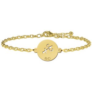 Gouden Armband met Ronde Boogschutter Sterrenbeeld Naamhanger > Names4ever