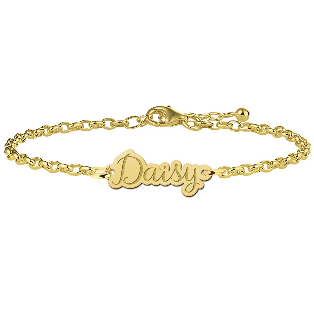 Daisy Armband van Goud met Naamhanger > Names4ever