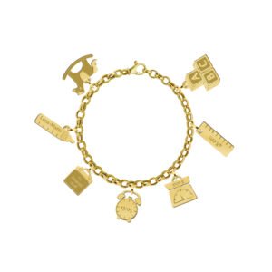 Gouden Bedelarmband met Zeven Geboorte Bedels | Names4ever