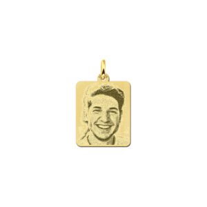 Mini Gouden Dog Tag Fotogravure Hanger van Names4ever