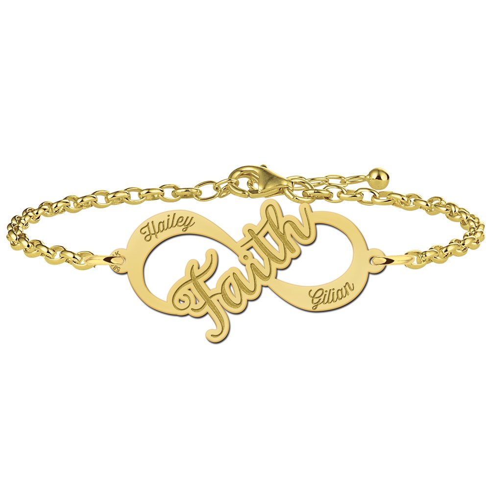 Faith Armband van Goud met Infinity Naamhanger > Names4ever