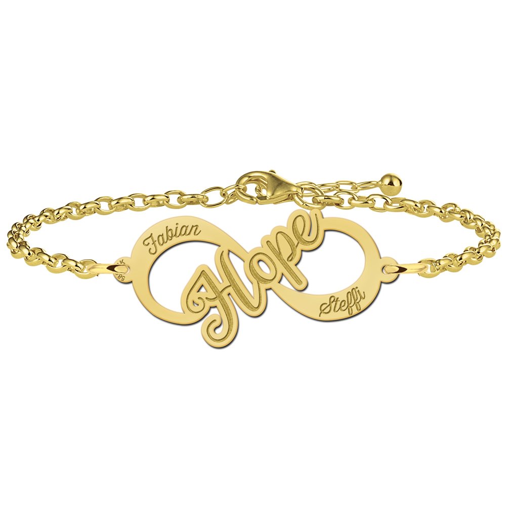 Hope Armband van Goud met Infinity Naamhanger > Names4ever