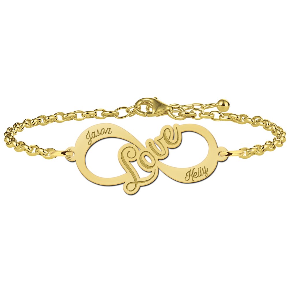 Love Armband van Goud met Infinity Naamhanger > Names4ever