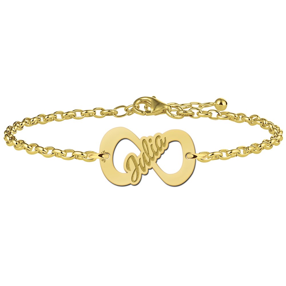 Julia Armband van Goud met Smalle Infinity Hanger > Names4ever