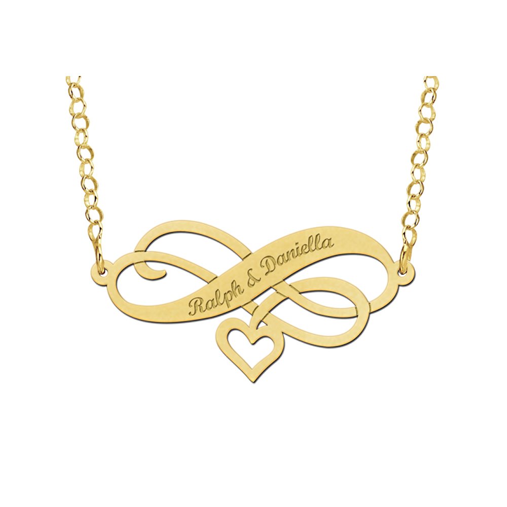 Gouden Infinity Naamketting met Hartje | Names4ever