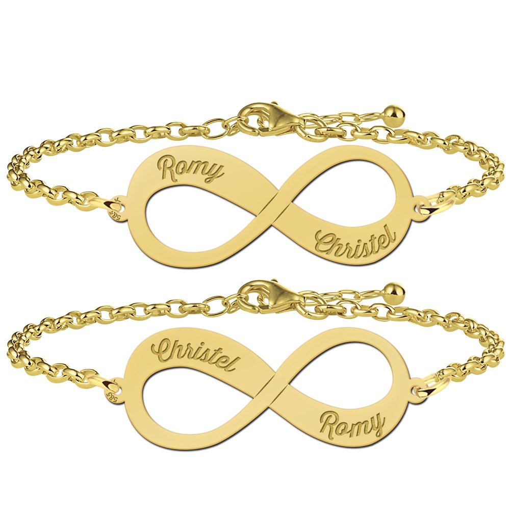 Gouden infinity set met twee namen - Names4ever