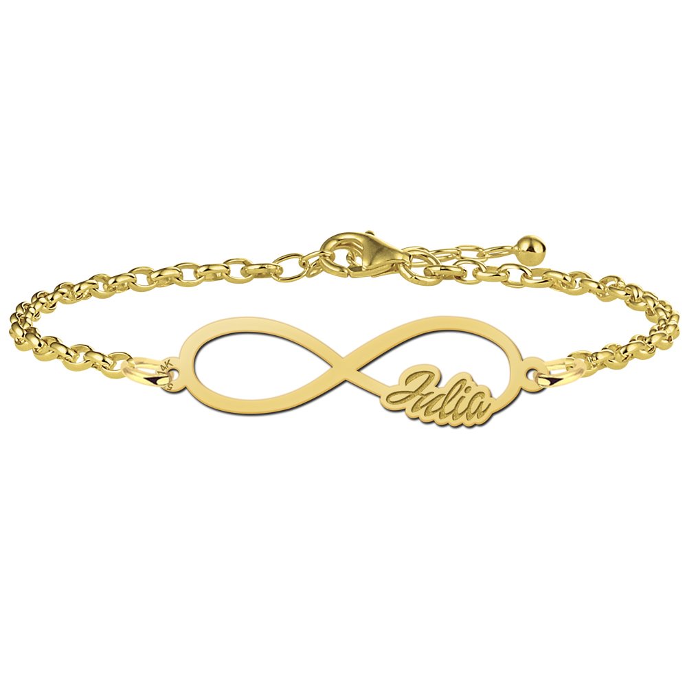 Gouden inifnity armband met één naam - Names4ever