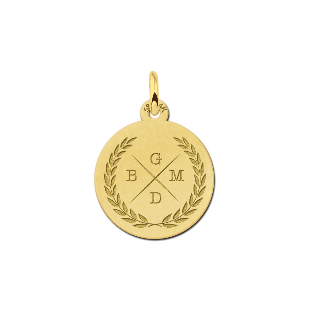 Gouden Initialen Ketting Hanger met Vier Letters | Names4ever