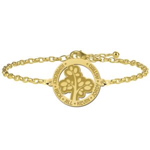 Gouden Armband met Opengewerkte Basic Levensboom Naamhanger > Names4ever