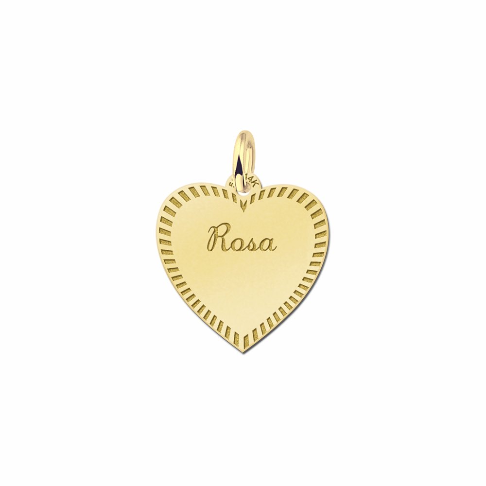 Gouden hartje voor ketting met rand - Names4ever