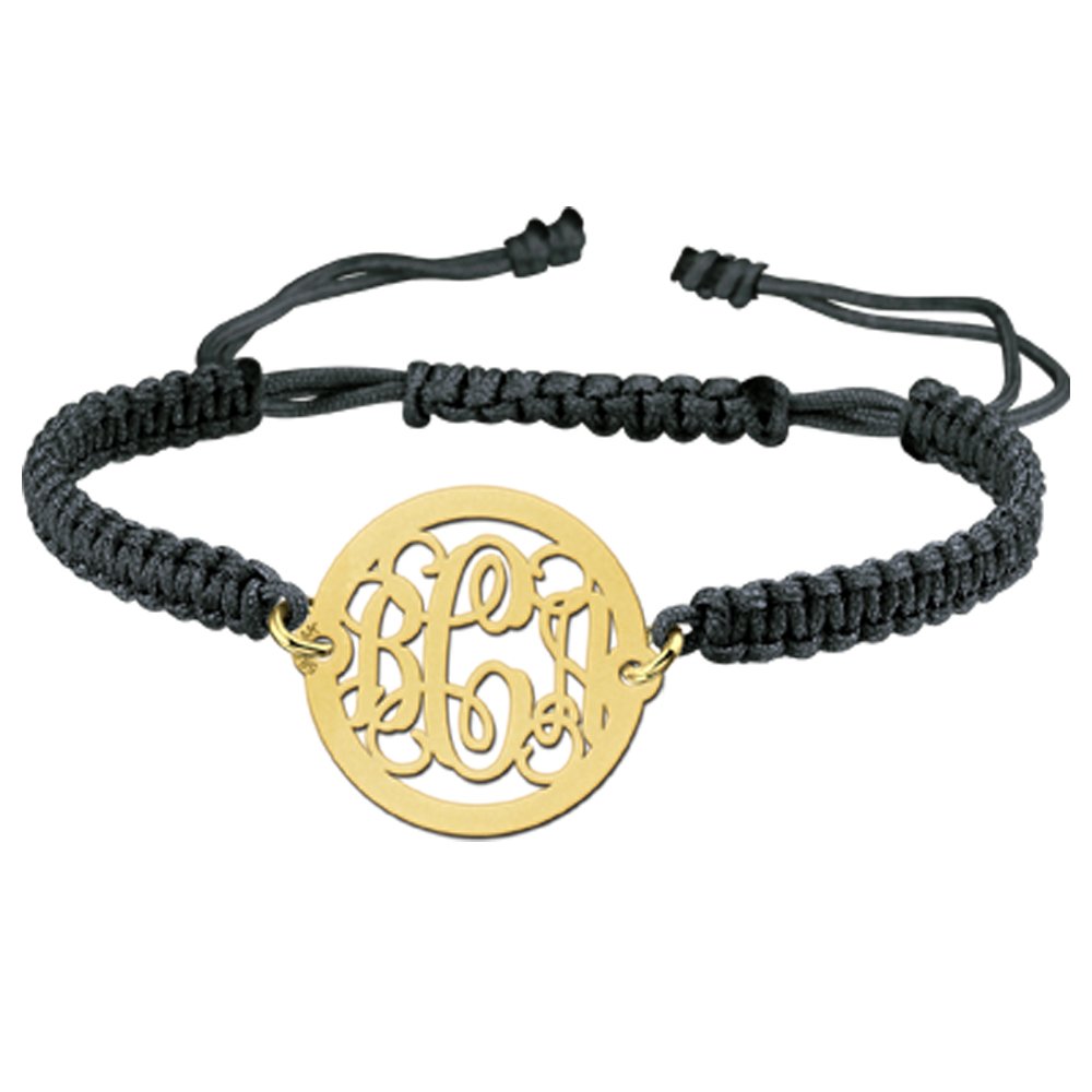 Gouden Uitgespaard Monogram Armband GNA07 > Names4ever