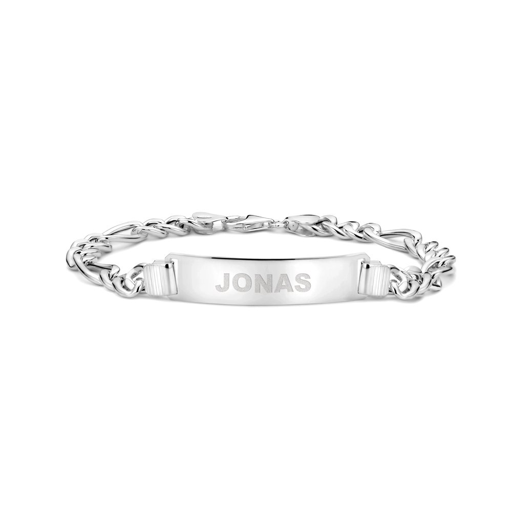 Herenarmband Zilver Gravure Figaro | Names4ever