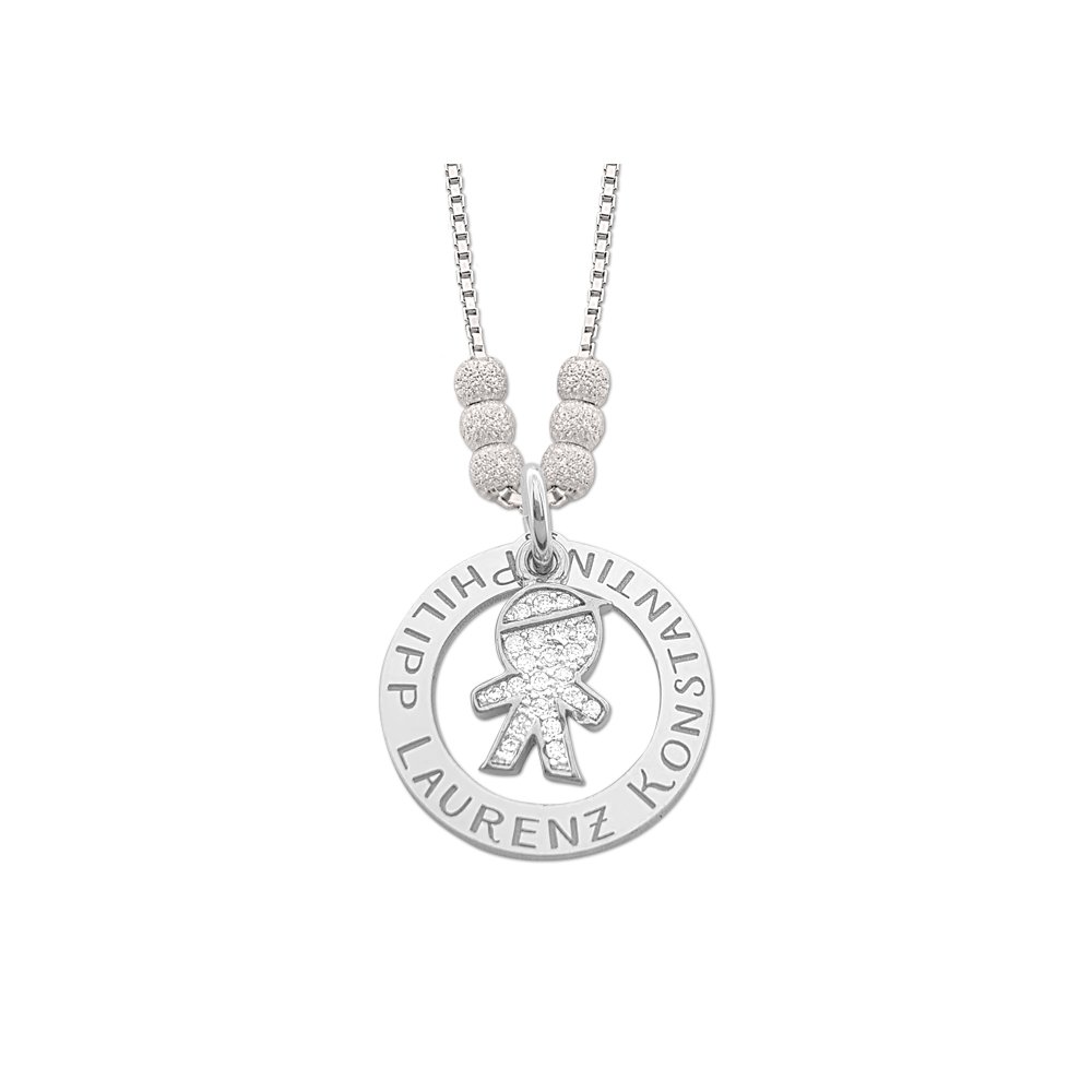 Mama Naamketting van Zilver met Zirkonia Jongetje - Names4ever