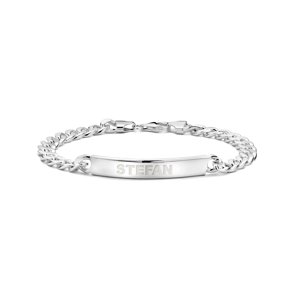 Massieve Zilveren Herenarmband Gravure Gourmet | Names4ever