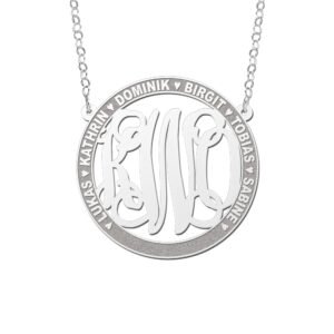 Names4ever Monogram Hanger met Namen + Ketting ZMH021