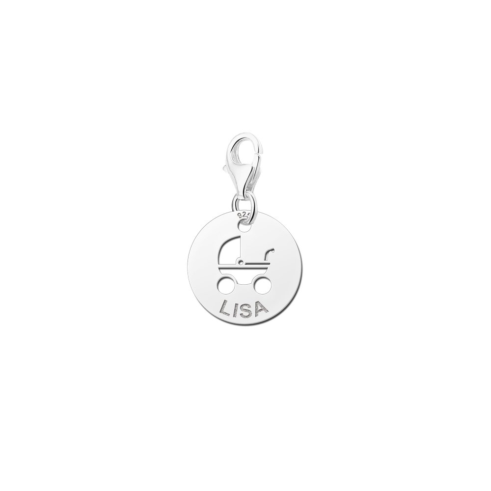 Names4ever Ronde Charm-Naambedel Kinderwagen