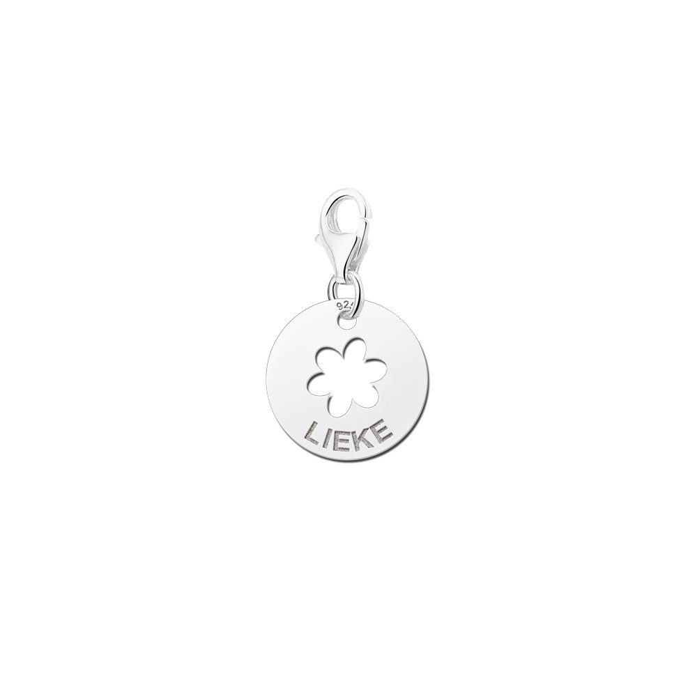 Names4ever Ronde Charm-Naambedel met Bloem ZNB03