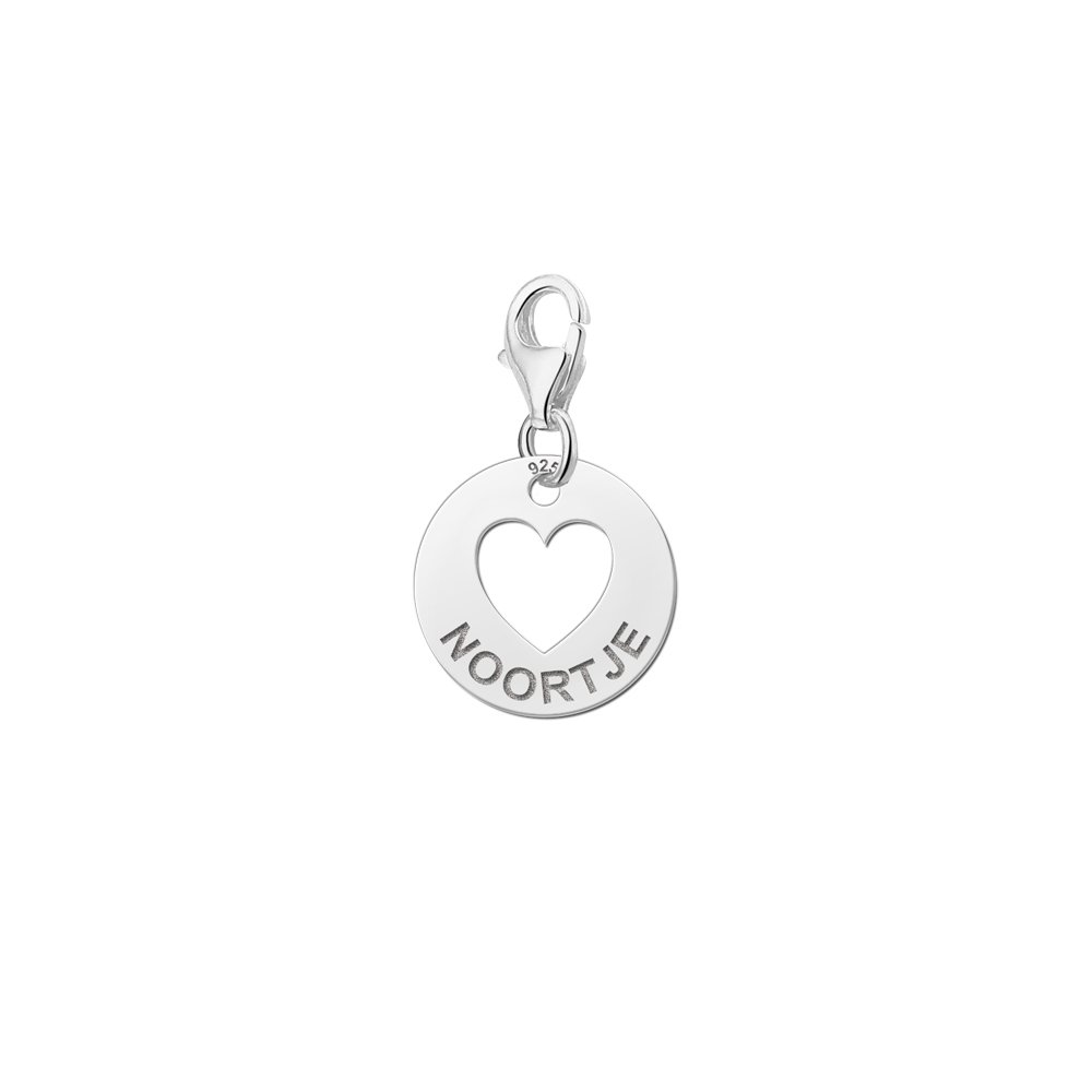 Names4ever Ronde Charm-Naambedel met Hart ZNB01