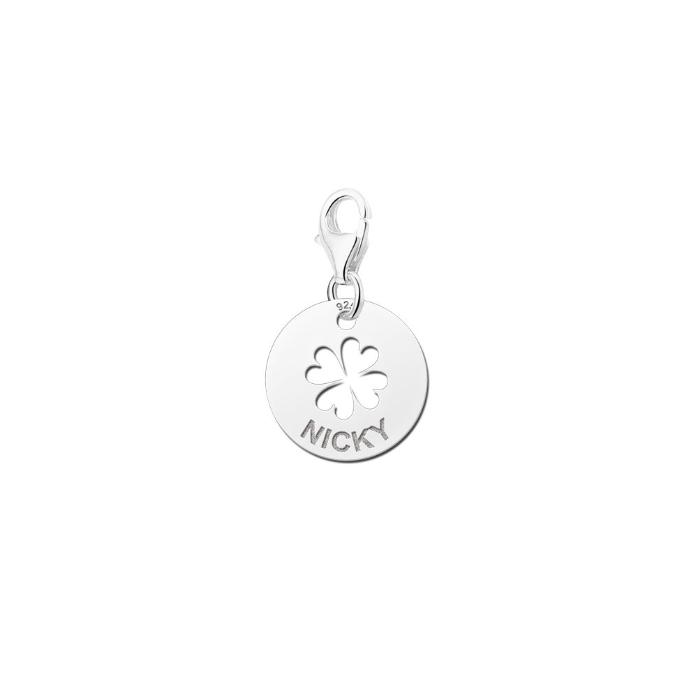 Names4ever Ronde Charm-Naambedel met Klaver ZNB02