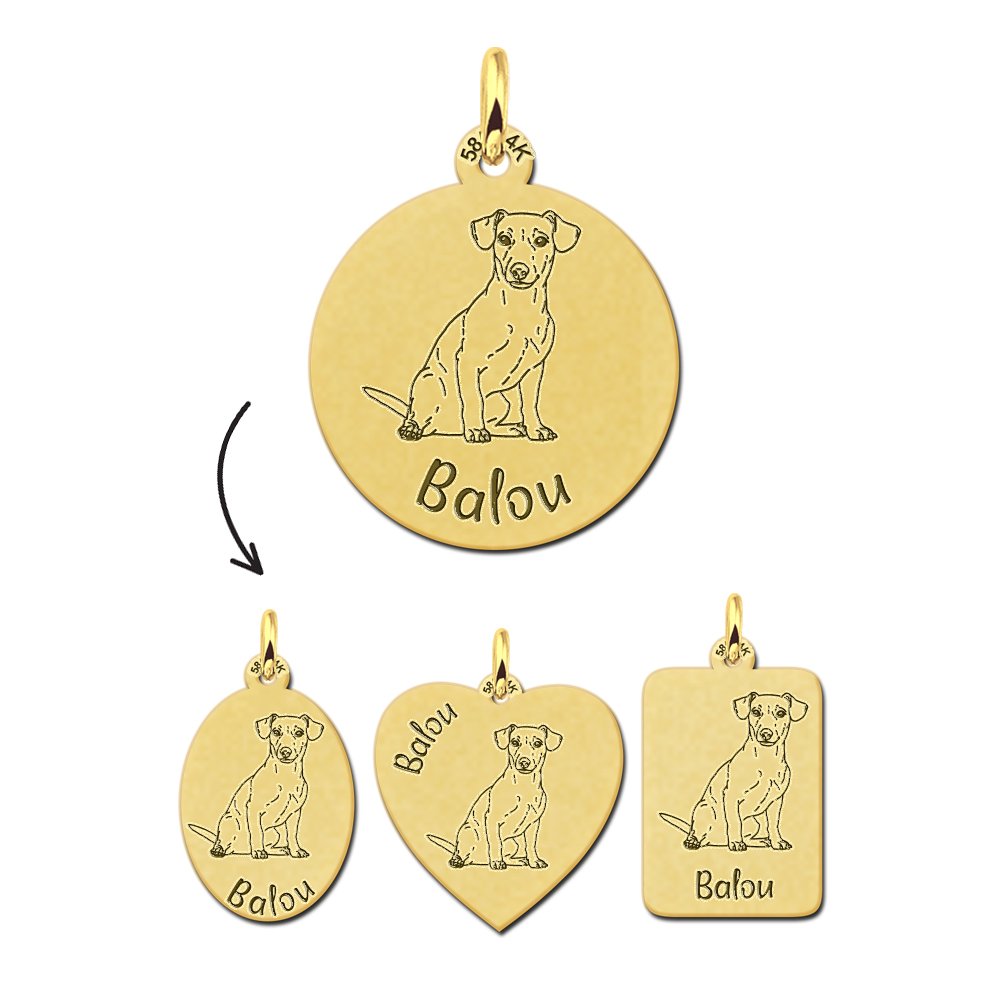 Gepersonaliseerde Honden Naam Hanger Jack Russel Terrier | Goud