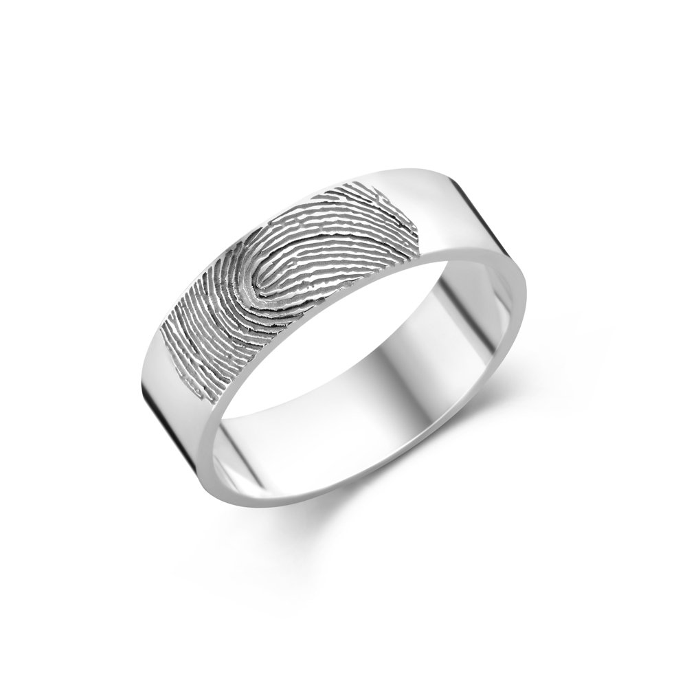 Kerstcadeau | Ring met Vingerafdruk van Zilver 6 mm