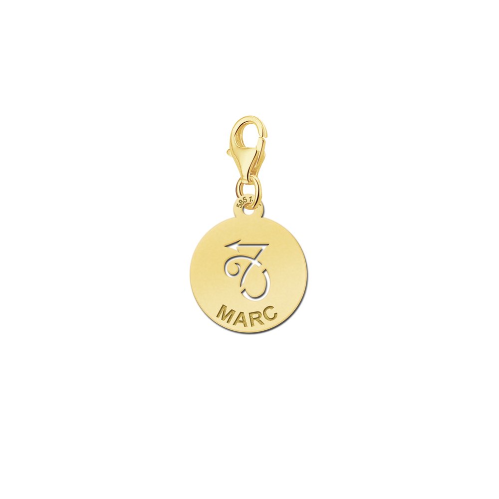 Names4ever Zodiac-Bedel Steenbok in massief goud GBS010