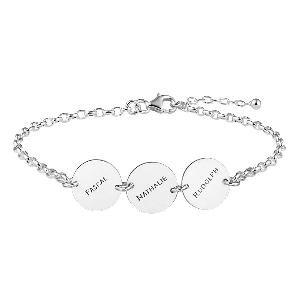 Names4ever Zilveren Armband met Drie Rondjes ZNA66