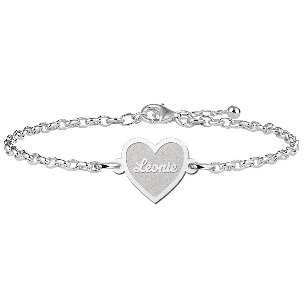 Names4ever Armband met Naamhartje van Zilver