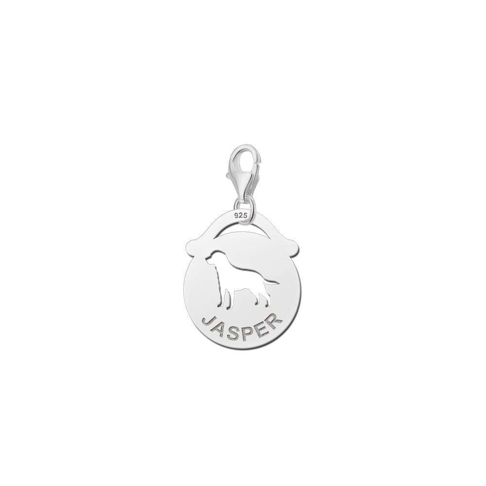 Names4ever Ronde Charm-Naambedel met Hond ZNDB015