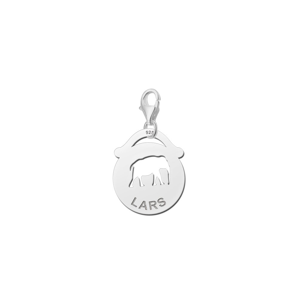 Names4ever Ronde Charm-Naambedel met Olifant ZNDB017