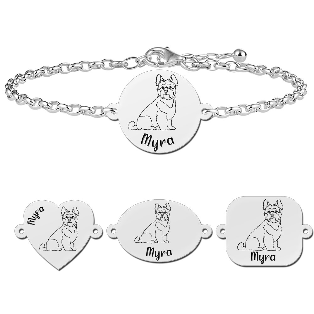 Zilveren honden armband Yorkshire Terrier - Names4ever