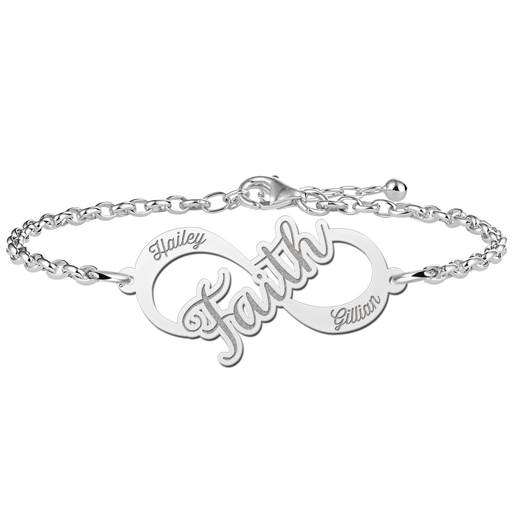 Names4ever Faith Infinity Armband van Zilver