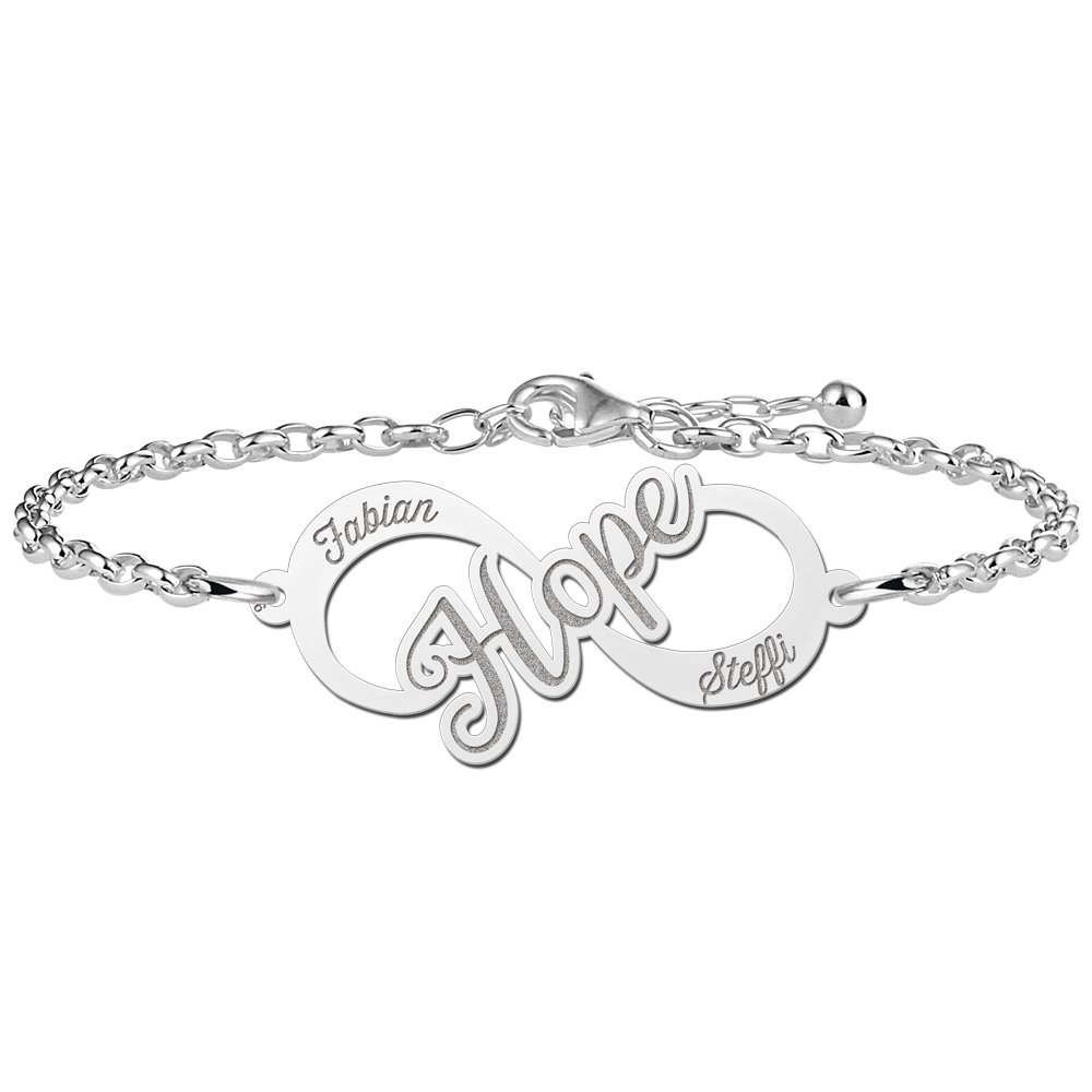 Names4ever Hope Infinity Armband van Zilver